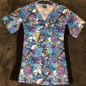 Scrub top, size small.